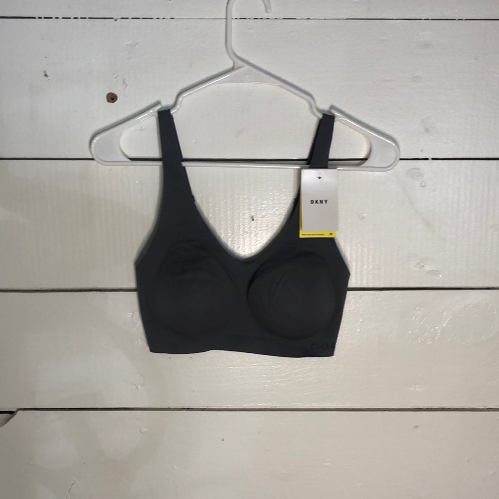 DKNY Bonded Cotton Laser Cut Plunge Bra M - NWT